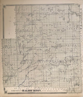 Antique Map of The County of Haliburton 1879 - Haliburton & Algonquin Highlands