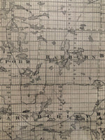 Close up of Ontario's Cottage Country Antique Map of The County of Haliburton 1879