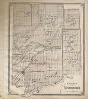 1879 Antique Map of the County of Peterborough