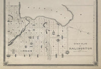 1879 Antique Map showing the town plot of Haliburton, Ontario