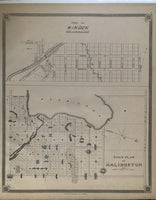 1879 Antique Map of the Town of Minden & Haliburton [Haliburton County, Central Ontario]