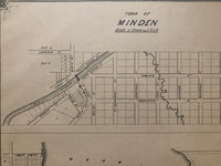 1879 Antique Map showing the town of Minden, Ontario