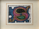 15th-16th Century Illuminated Manuscript Initial "S" 
