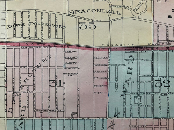 Antique Map Goad Map 1890 Key Plate 1 Key Old Toronto Historical Map ...