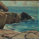 close up of oil painting [Rocky Shore]