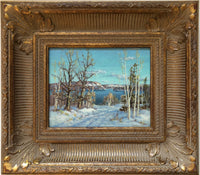 Otto Planding (1887-1964) Haliburton Lake, Winter Original Oil Painting