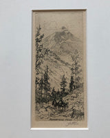 Canadian Artist John Wesley Cotton Arrowhead Peak Etching
