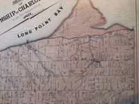Long Point Bay & Turkey Point from the 1877 Antique Map of the Township of Charlotteville Ontario