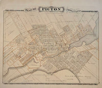 H. Belden & Co. 1878  Antique Map of the Plan of Picton Ontario [Prince Edward County]