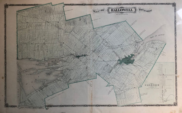H. Belden & Co. 1878 Vintage Prince Edward County Map of Hallowell Township Ontario