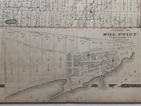 1878 Antique Map of Huntingdon Township Hastings County showing Mill Point & the Bay of Quinte
