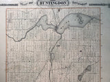1878 Antique Map of Huntingdon Township Hastings County showing Moira Lake & river