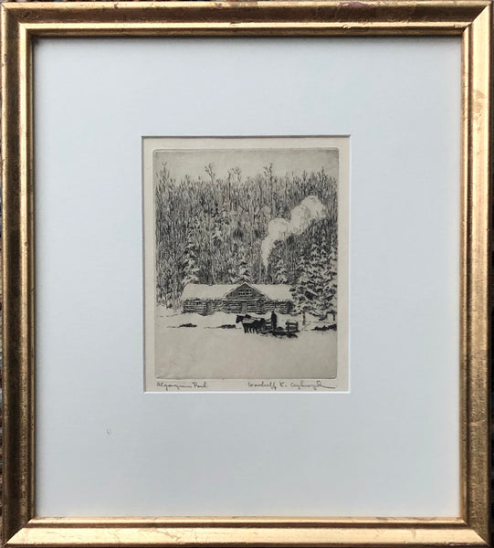 framed Woodruff Kerr Aykroyd [Canadian, 1904-1967] Algonquin Park Etching