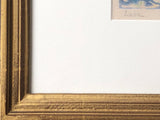 Close up of the gold frame