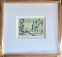 David Brown Milne [Canadian, 1882-1853] Painting Place (Hilltop) Drypoint Framed