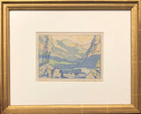 Thomas Wesley McLean [Canadian, 1881-1951] Lake O'Hara Colour Woodcut Framed