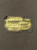 original Robert Hubbard hand carved frame label on verso