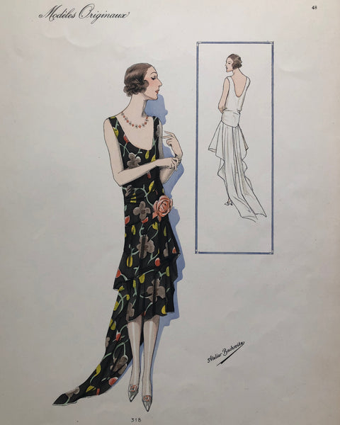 Vintage 1920s Atelier Bachroitz Art Deco French Fashion Pochoir