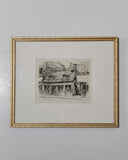 Ernest Neumann [Canadian, 1907-1955] The Old Bookstore Etching Framed 