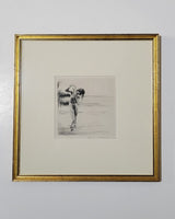 Carl Josef Bauer [German, 1895-1964] Nymph Signed framed etching
