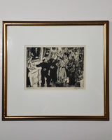 Peggy Bacon [American, 1895-1987] Aesthetic Pleasure 1936 Drypoint  framed 