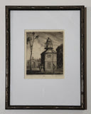 Harry Draper Wallace [Canadian, 1892-1977] Old Lighthouse Toronto Etching Framed