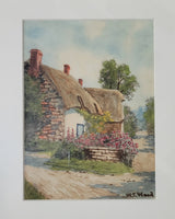 William T. Wood [Canadian] Cottage Devonshire Watercolour Framed