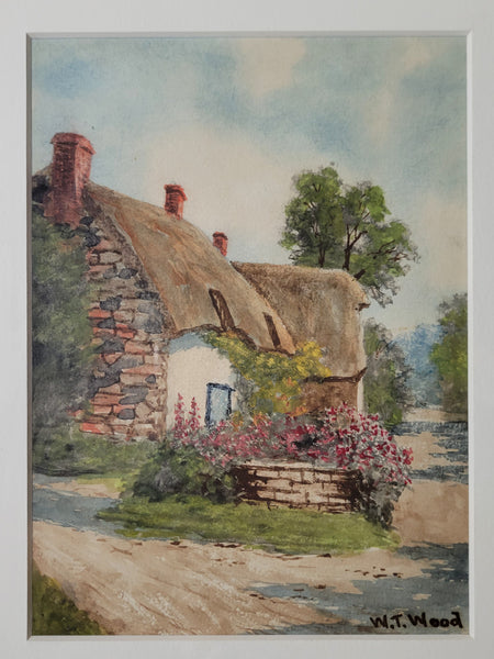 W.T. Wood [Canadian] Cottage Devonshire Watercolour Framed