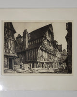 Sybil Andrews [Canadian, 1898-1992] Manoir De Formeville, Lisieux Etching with Drypoint
