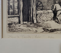 Sybil Andrews [Canadian, 1898-1992] Manoir De Formeville, Lisieux Etching with Drypoint Limited Eiditon 
