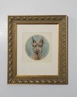 Jacques Rebour [French] Framed German Shepard Etching