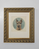 Jacques Rebour [French] Framed German Shepard Etching