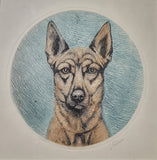Jacques Rebour [French] German Shepard Etching