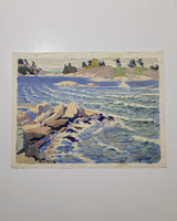 Thomas Wesley McLean [Canadian, 1881-1951] Georgian Bay Rock Splash Watercolour