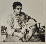 William Lee Hankey [British, 1869-1952] The Sleeping Child Drypoint etching 