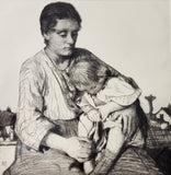 William Lee Hankey [British, 1869-1952] The Sleeping Child Drypoint etching 