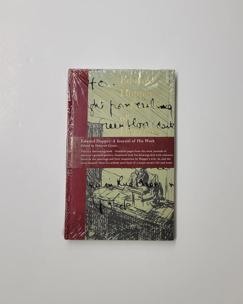 Edward Hopper: A Journal of His Work by Deborah Lyons hardcover book