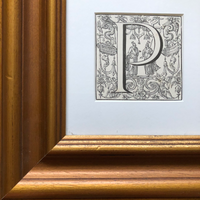 Frame of the 19th Century Ornamental Engraved Initial 'P'